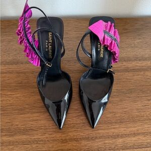 Saint Laurent Edie Ruffle 110 Pumps